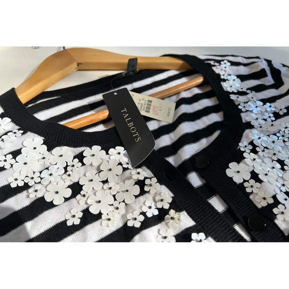 Talbots — Striped Cardigan w/ floral sequin •Cardigan con lentejuelas de flores• - Picture 8 of 8